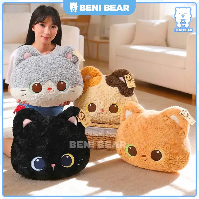 Hình ảnh sản phẩm Gấu Bông Gối Tựa Lưng Mèo Xù